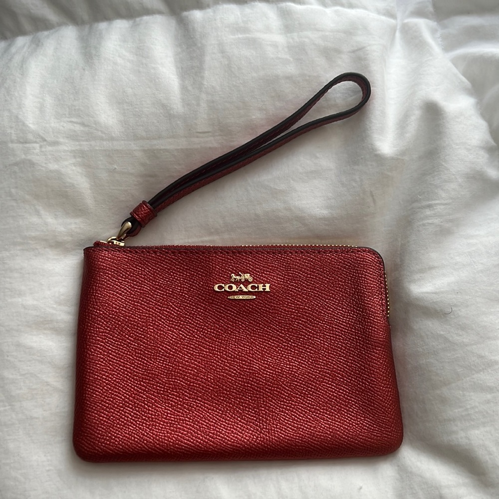 Brand new red Coach wristlet